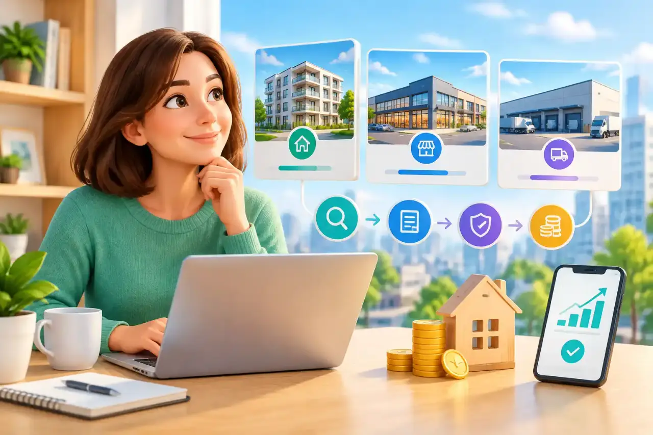 Immeuble moderne divisé en blocs représentant l'investissement immobilier fractionné
