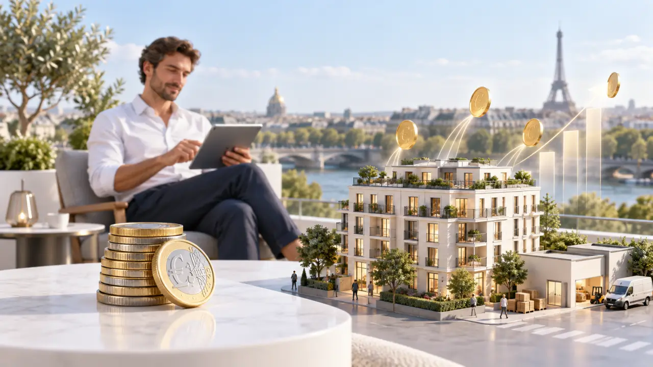 Immeuble moderne divisé en blocs représentant un investissement immobilier fractionné