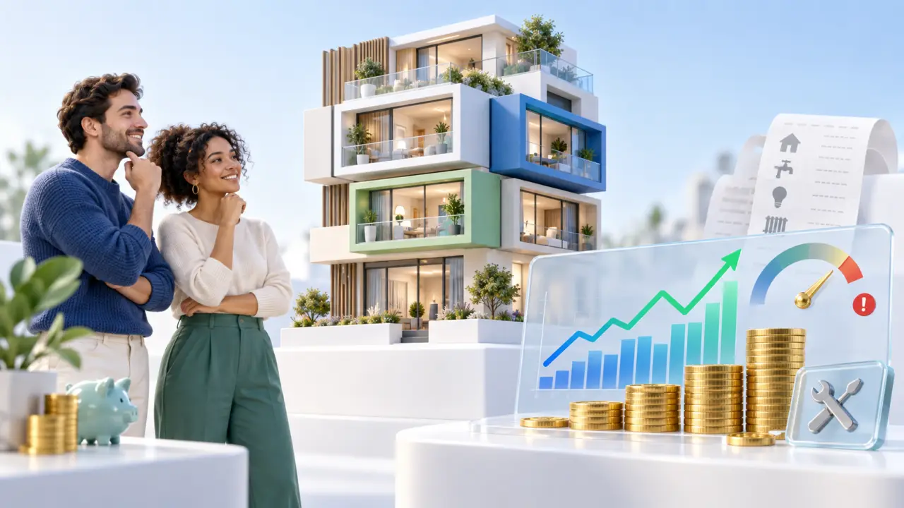 Immeuble moderne divisé en blocs représentant un investissement immobilier fractionné