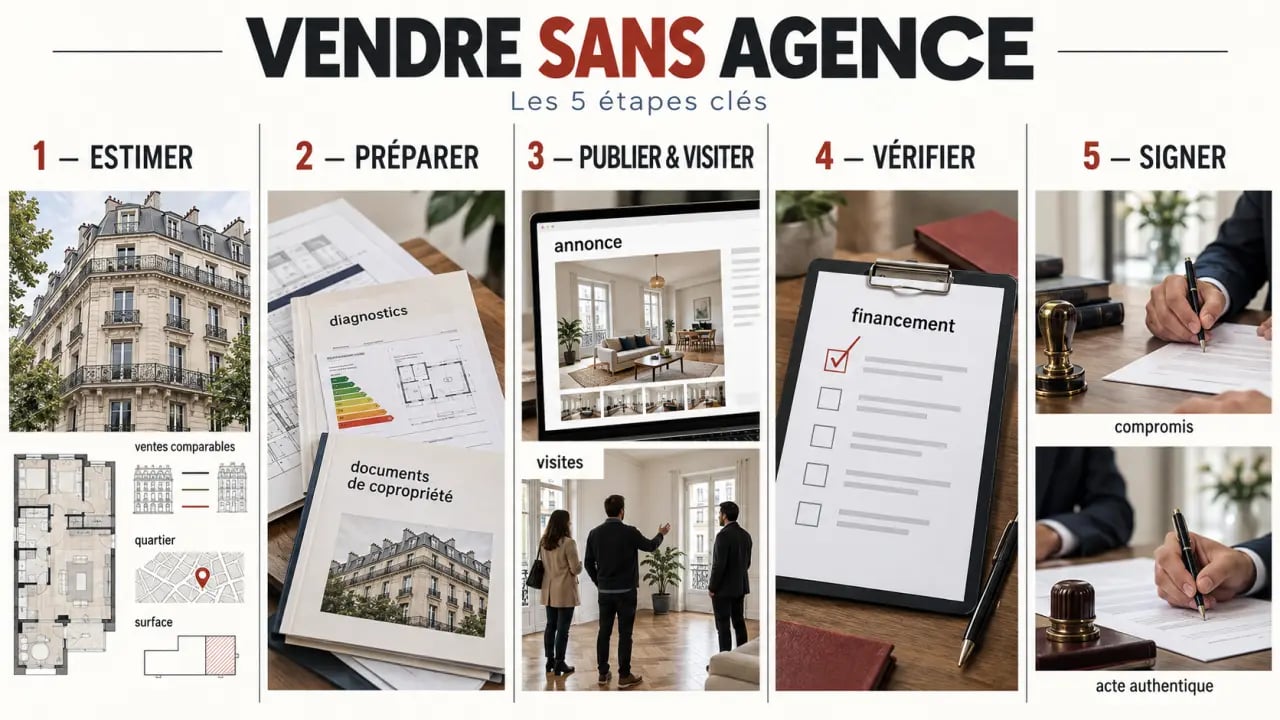 Vendre un appartement sans agence : étapes de l’estimation à l’acte authentique